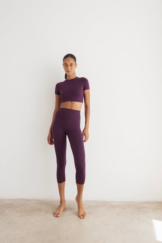 Leggings Capri violet foncé