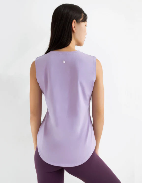 camiseta algodon yoga morado