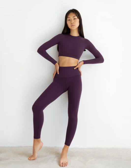 Legging yoga morado oscuro