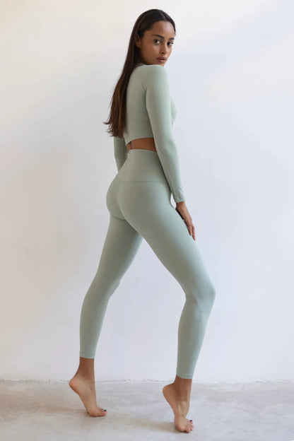 legging de moda cintura alta verde claro