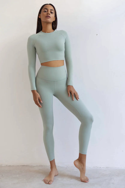 legging de moda cintura alta verde claro